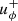 Mathematical equation: $ u_\phi^{+} $