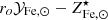 Mathematical equation: $ r_{o} \mathcal{Y}_{\mathrm{Fe},\odot} - Z^{\star}_{\mathrm{Fe},\odot } $